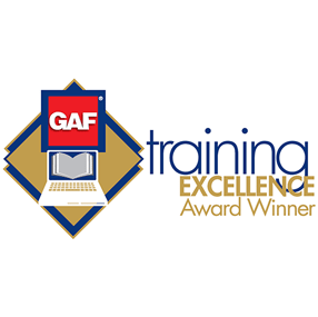 GAF Training Excellence Award Winning Contractor