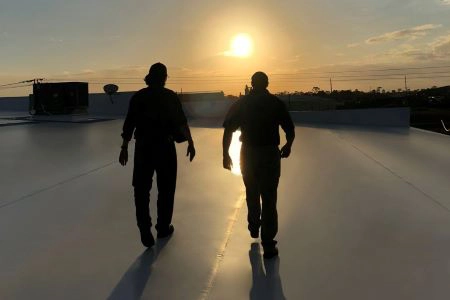 commercial roof workers